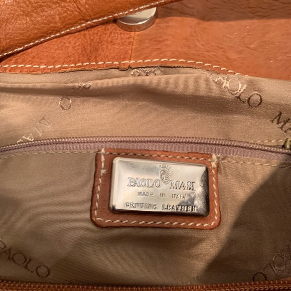 NWOT, leather bag, cognac color, grommet detail - Picture 5 of 8